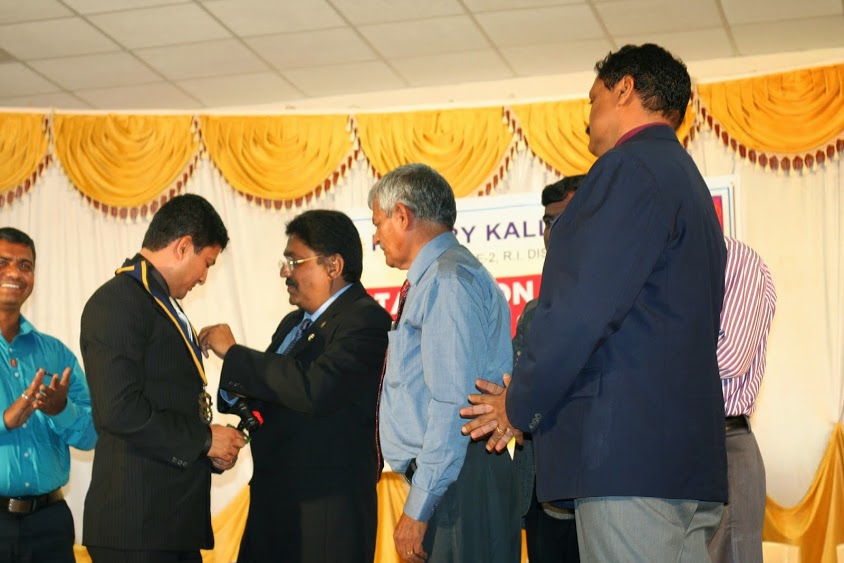 Rtn Peter Cornelio took charge as President of Rotary Kallianpur for 2014/15